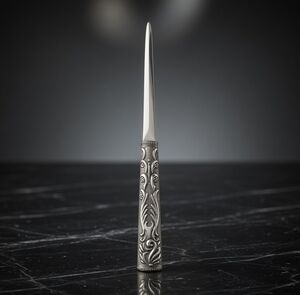 Vintage Godinger Silver 1991 Repousse Scrolling Floral Letter Opener Ornate 10"